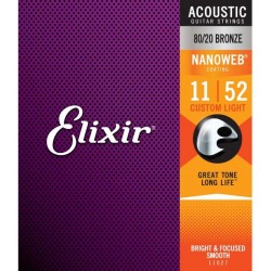 Elixir 11027 Acoustic 80/20 Bronze NANOWEB