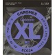 D'Addario ECG24 Chromes per chitarra elettrica, Flat Wound, Jazz Light, 11-50