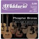 D'Addario EJ26 per chitarra acustica in bronzo fosforoso, Custom Light, 11-52
