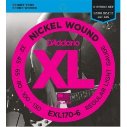 D'Addario EXL170-6 per basso 6 corde, Regular Light Gauge, 32-130, Long Scale