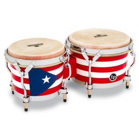 Latin Percussion M201-PR Bongo Matador Wood Puerto Rican Flag  