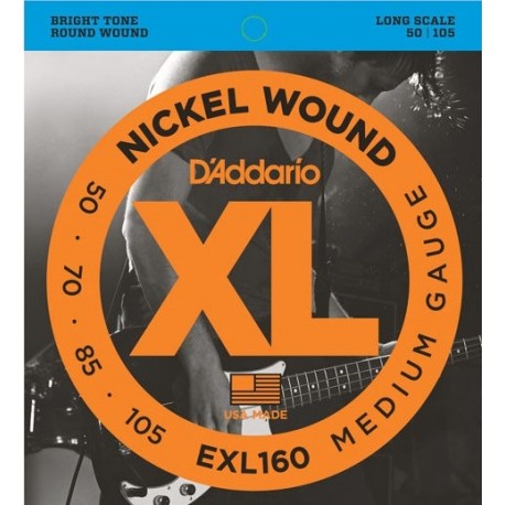 D'Addario EXL160 per basso, Medium Gauge, 50-105, Long Scale