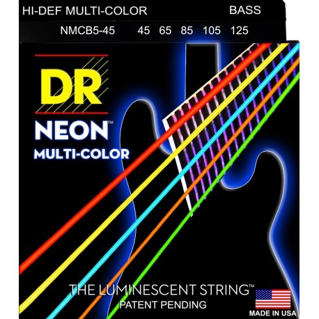 DR Strings NMCB5-45 K3 Neon Multi-Color Bass  