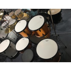 Mi.Lor Drum L-1010 YE Drum Set 5 pezzi completa di meccaniche piatti sgabello colore giallo arancio