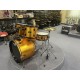 Mi.Lor Drum L-1010 YE Drum Set 5 pezzi completa di meccaniche piatti sgabello colore giallo arancio