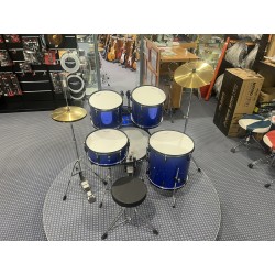 Mi.Lor Drum L-1010 BL Drum Set 5 pezzi completa di meccaniche piatti sgabello colore blu