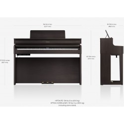 Roland HP704-CH Digital piano + Stand KSH704/2CH Colore Nero Satinato