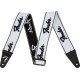 Fender WeighLess 2" Running Logo Strap White/Black 