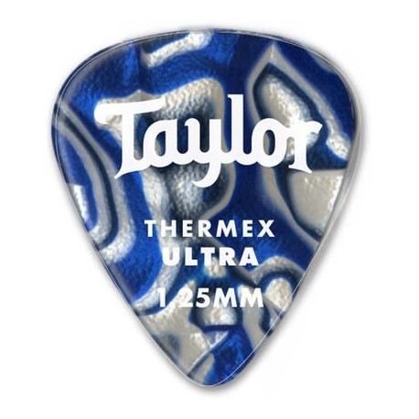 Taylor Confezione da 6 plettri Premium 351 Thermex Ultra Guitar Picks Blue Swirl 1,0 mm