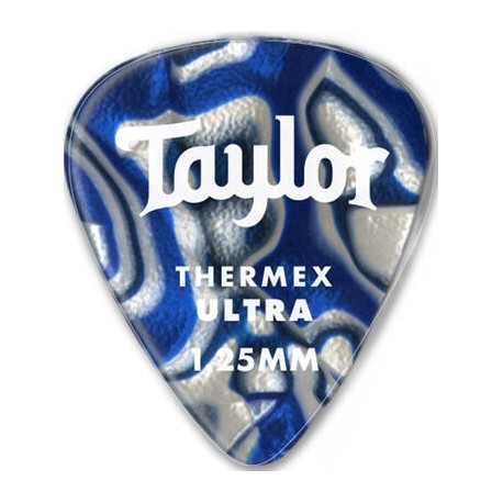 Taylor Confezione da 6 plettri Premium 351 Thermex Ultra Guitar Picks Blue Swirl 1,25 mm