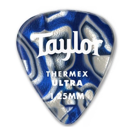 Taylor Confezione da 6 plettri Premium 351 Thermex Ultra Guitar Picks Blue Swirl 1,5 mm