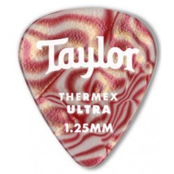 Taylor Confezione da 6 plettri Premium 351 Thermex Ultra Guitar Picks Ruby Swirl 1,5 mm