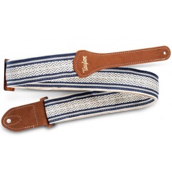 Taylor Academy Strap Wht/Blue Jacquard Cotton 2