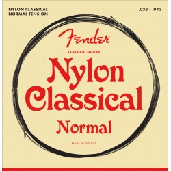 Fender Nylon Acoustic Strings 100 Clear/Silver Tie End Gauges .028-.043