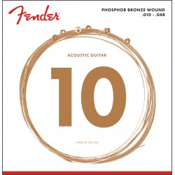 Fender Phosphor Bronze Acoustic Guitar Strings Ball End 60XL .010-.048 Gauges 