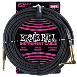 Ernie Ball 6081 Cavo Braided Black Gold Tips 3,05 m
