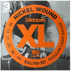 EXL110-3D Nickel Wound Electric Gutar Strings, Regular Light, 10-46