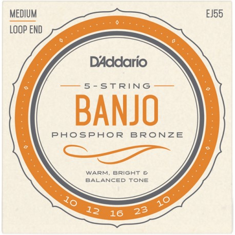 D'addario 10-23 Medium Set EJ55 Banjo