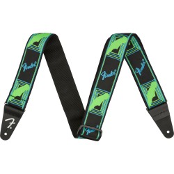 Fender NEON MONOGRAM STRAP GRN/BLUE 