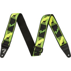 Fender NEON MONOGRAM STRAP GRN/YLW