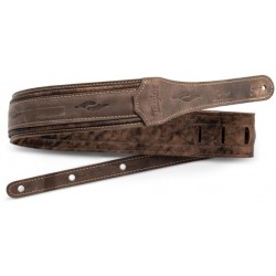 Taylor Element Distressed Leather Guitar Strap Dark Brown