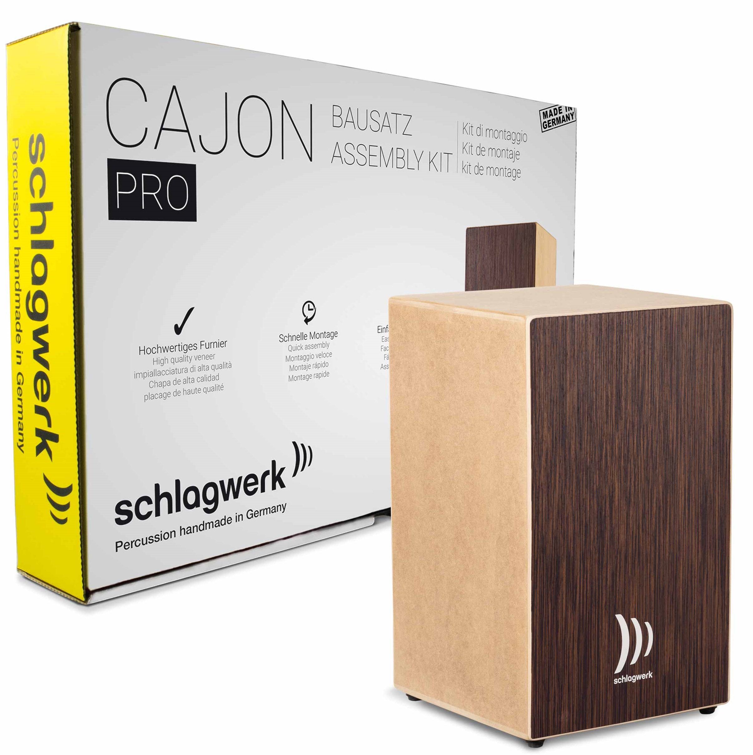 Cajon Montabile Schlagwerk SPL - Kit Fai Da Te, Legno Wenge, 50x30x30 Cm - Foto 2