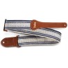 Taylor Academy Strap Wht/Blue Jacquard Cotton 2"