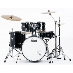 Pearl Batteria Roadshow 5pz completa di hardware e set piatti Sabian CR16, RD20, HI HATS 14 colore JET BLACK 31