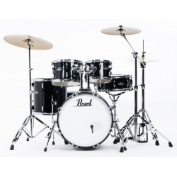 Pearl batteria ROADSHOW 5pz cassa 20" completa di hardware e piatti sabian CR16, RD20, HH 14 colore JET BLACK 31  