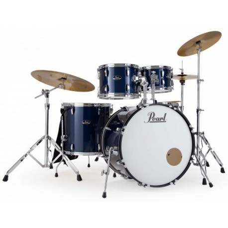 Pearl Batteria Roadshow 5pz completa di hardware e piatti Sabian CR16, RD 20, HI HATS 14 colore ROYAL BLUE METALLIC 743