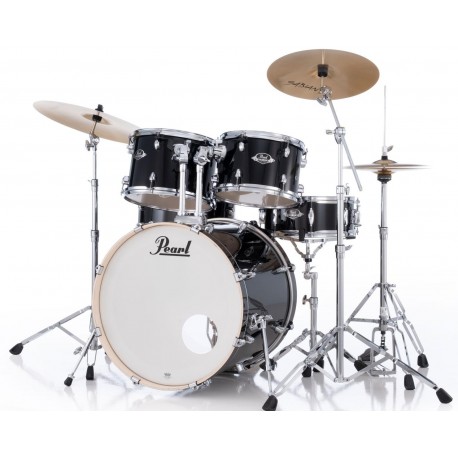 Pearl batteria Export EXX725SBR/C31 Jet Black 31 completa di meccaniche e piatti Pz.5