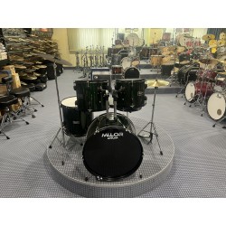 Mi.Lor Drum L-1010 GR Drum Set 5 pezzi completa di meccaniche piatti sgabello colore verde