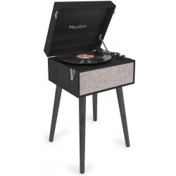 Audizio Fremont Record Player with Stand Black
