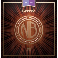 D'Addario NB1152 Nickel Bronze chitarra acustica, Custom Light, 11-52 