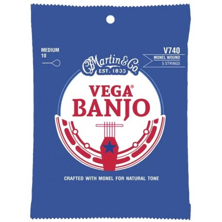 Martin & Co. V740 Vega Banjo Strings Medium Monel Wound